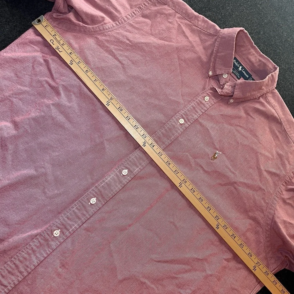 Ralph Lauren Shirt‎ Mens XL Red Blake Long Sleeve Button Down Flesh Pony - Picture 6 of 7